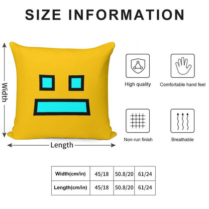 Geometry Dash Soft Fade-Resistant Throw Pillow