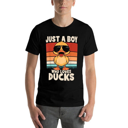 Just A Boy Who Loves Ducks Funny Duck Boys Kids  Polyester Blend T-Shirt
