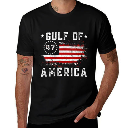 Womens Gulf Of USA America Funny USA Flag for Men Women V-Neck Eco-friendly Material T-Shirt