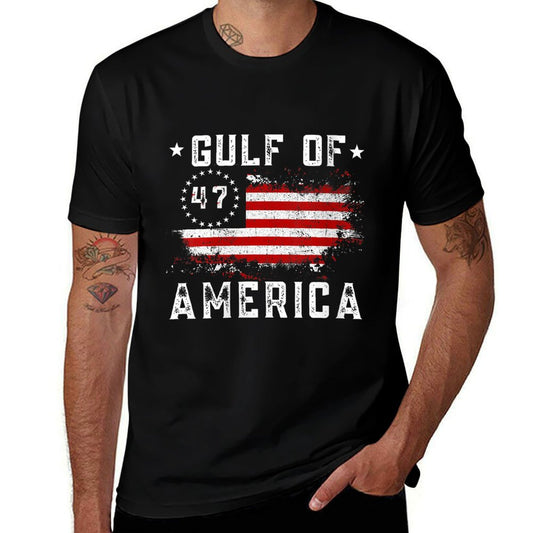 Womens Gulf Of USA America Funny USA Flag for Men Women V-Neck Eco-friendly Material T-Shirt
