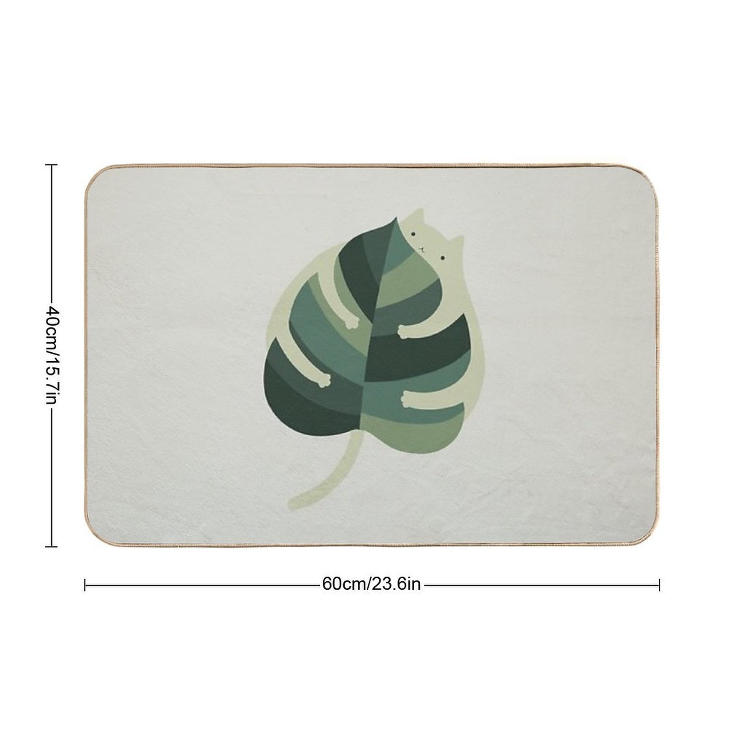 Cat And Plant 1 Monstera Cat Hug  Long-Lasting Bath Mat