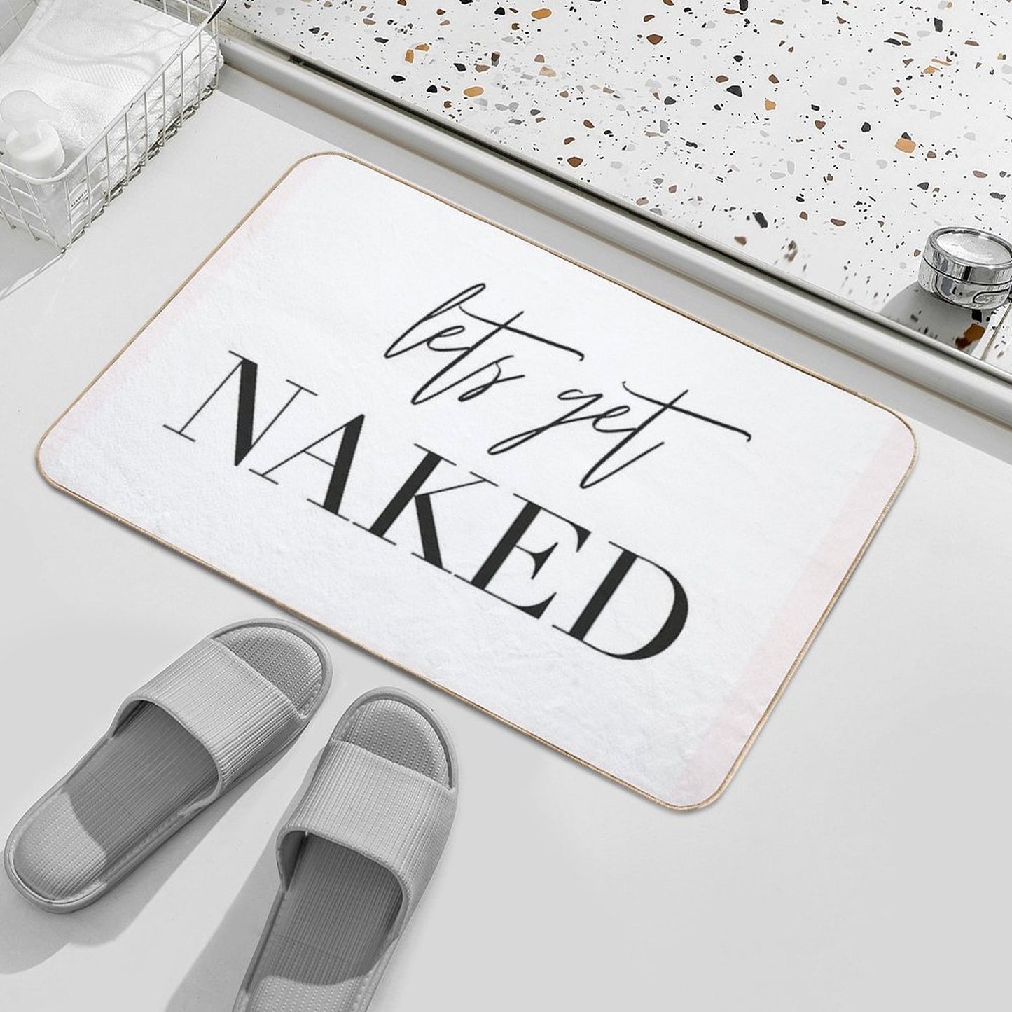 Lets Get Naked, Bedroom, Fun, Bedspread Decoration, Pillow, Fun Pillow, Bedroom Decoration, Undress  Versatile Bath Mat
