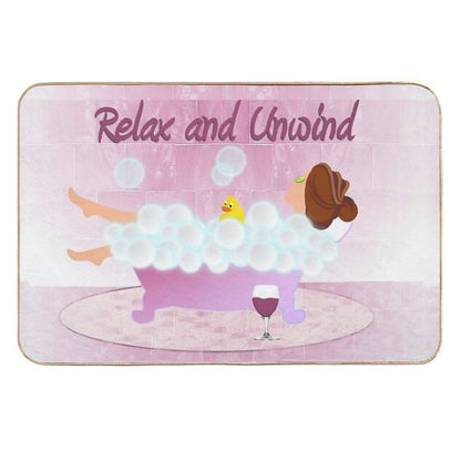 Lady In Tub In Pink  Multi-Purpose Bath Mat