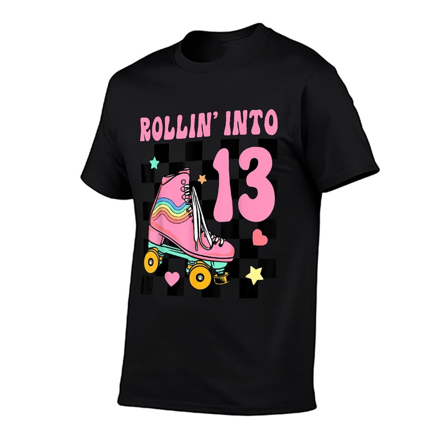 Rolling Into 13 Years Old Roller Skating Girl 13th Birthday  Stretchy T-Shirt