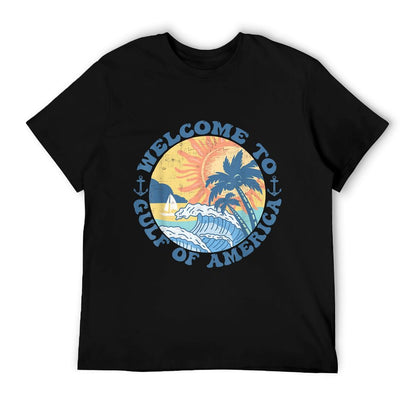 Retro Gulf Of USA America Est 2025 American Flag Gulf Mexico Easy-care T-Shirt