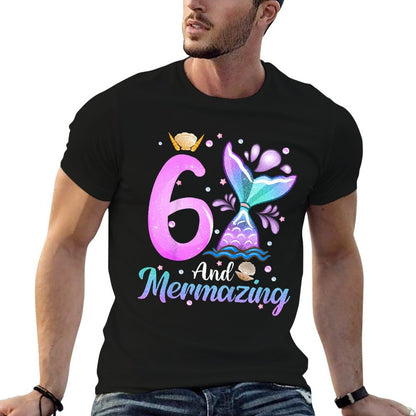 Kids Its My Mermazing 6th Birthday Mermaid Girl Theme 6 Yrs Old  Trendy Pattern T-Shirt