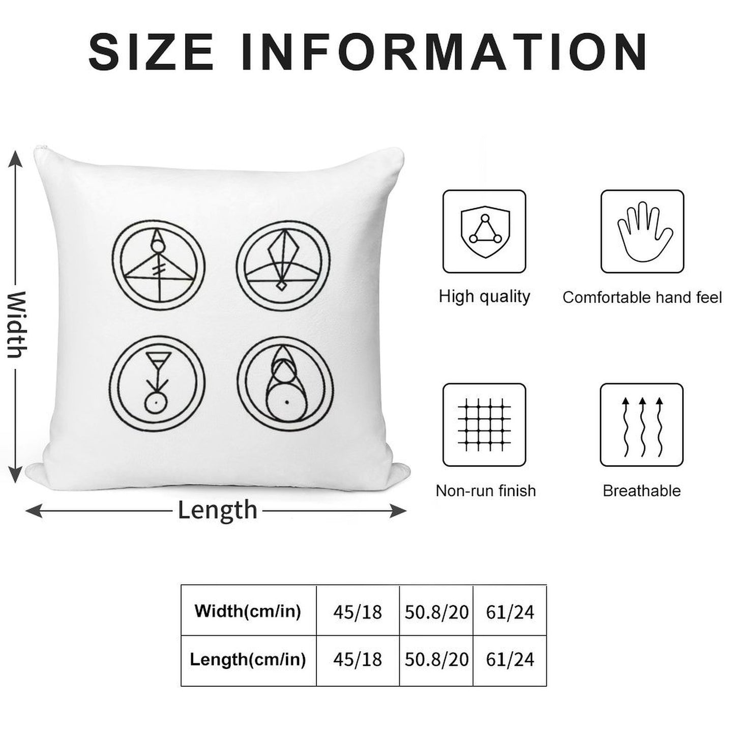 Luz's Glyphs Soft Durable Construction Throw Pillow