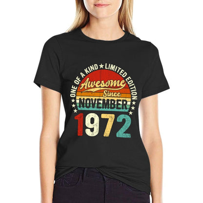 50 Year Old Men Women Vintage November 1972 50th Birthday  Graphic-printed T-Shirt