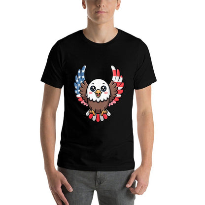 Womens Cute Bald Eagle Kawaii USA Wings 4th of July Kids Comfortable T-Shirt