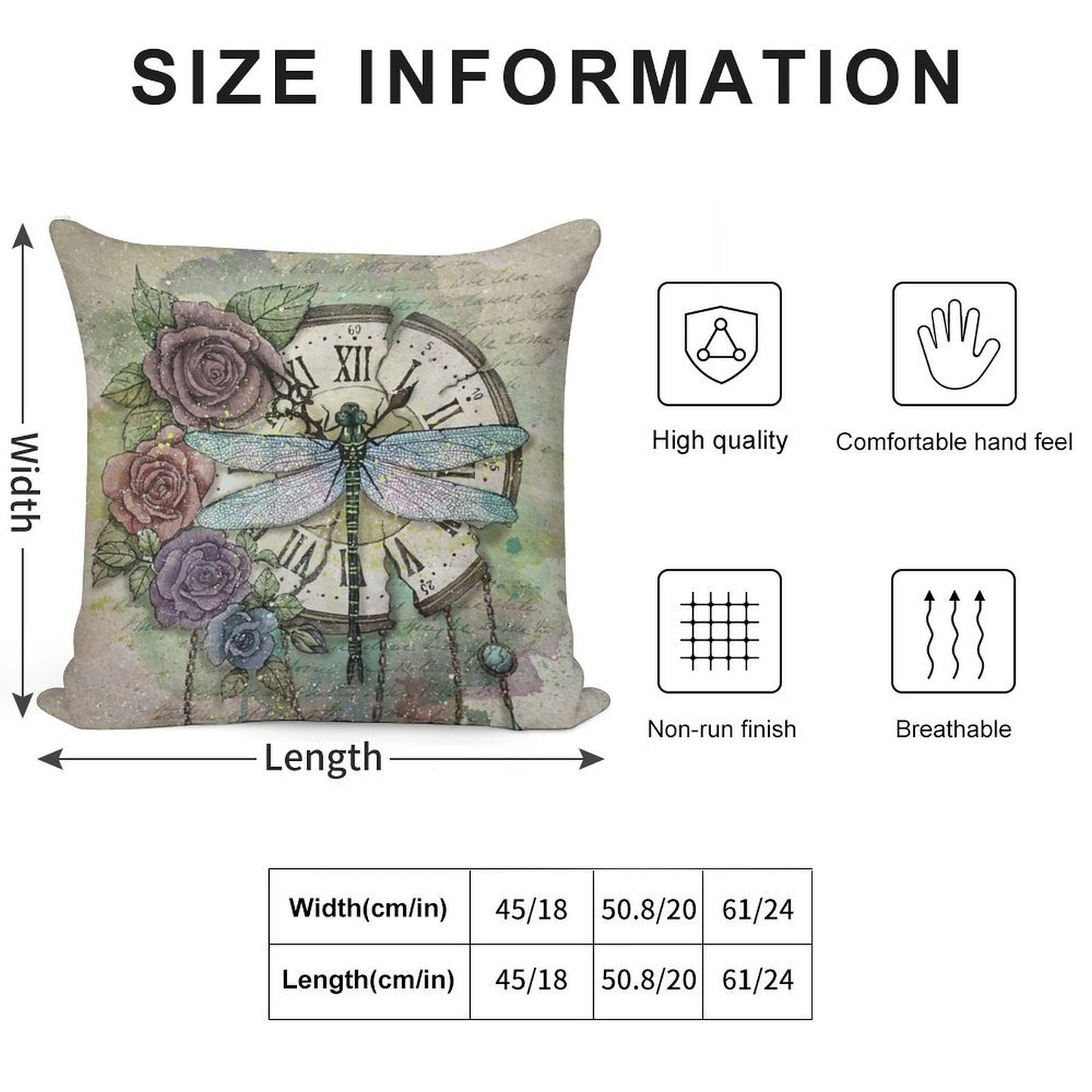 Time Flies Soft High-Density Material Throw Pillow