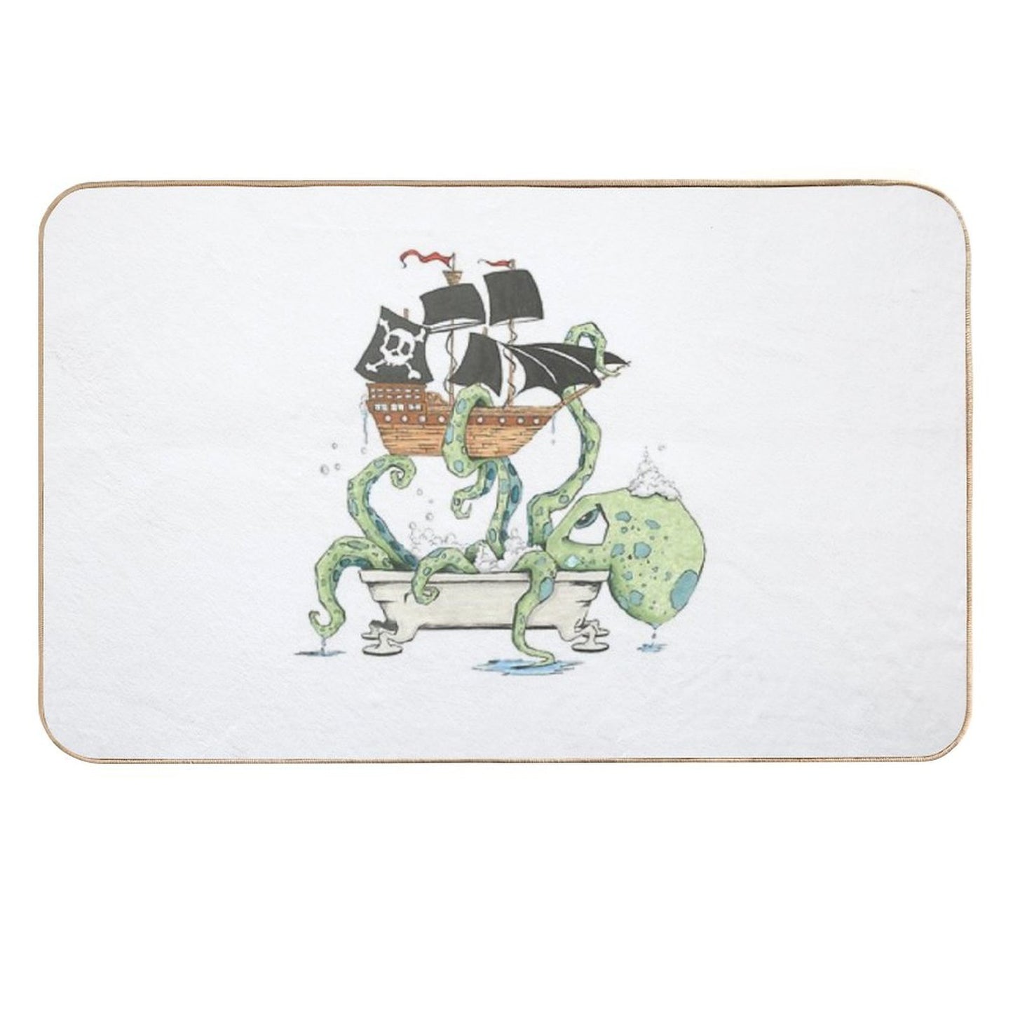 Kraken in The Tub  Dirt-Trapping Bath Mat