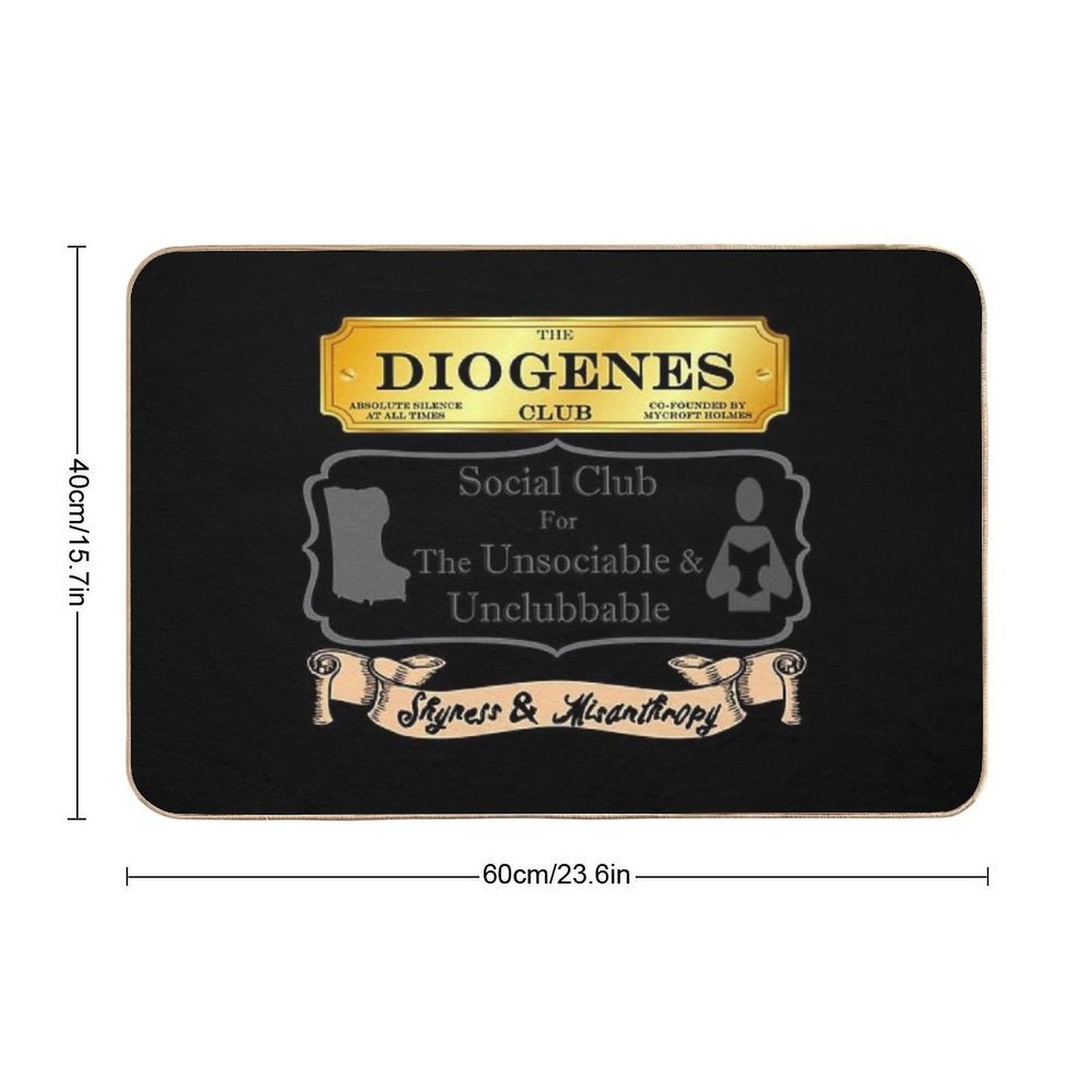 Mycroft Holmes - Diogenes Club - For The Unsociable & Unclubbable  Rapid-Drying Bath Mat