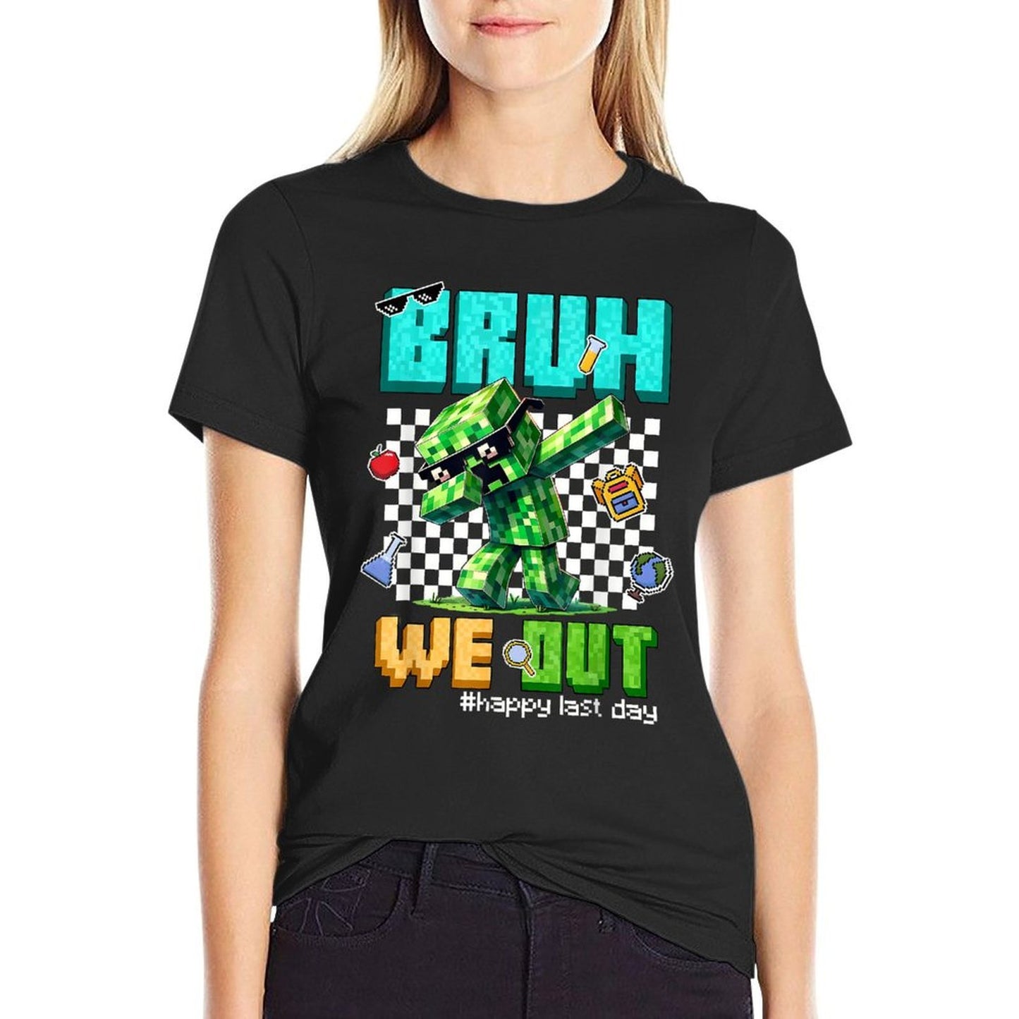 Bruh We Out Teacher Kids Last Day Of School Video Game Pixel  Affordable Price T-Shirt