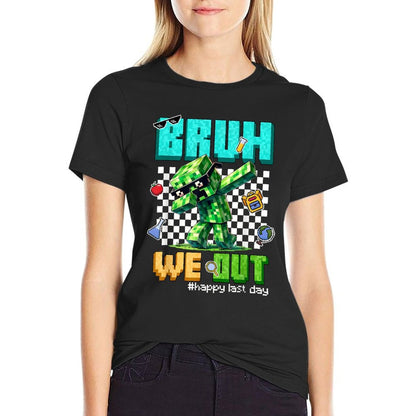 Bruh We Out Teacher Kids Last Day Of School Video Game Pixel  Affordable Price T-Shirt