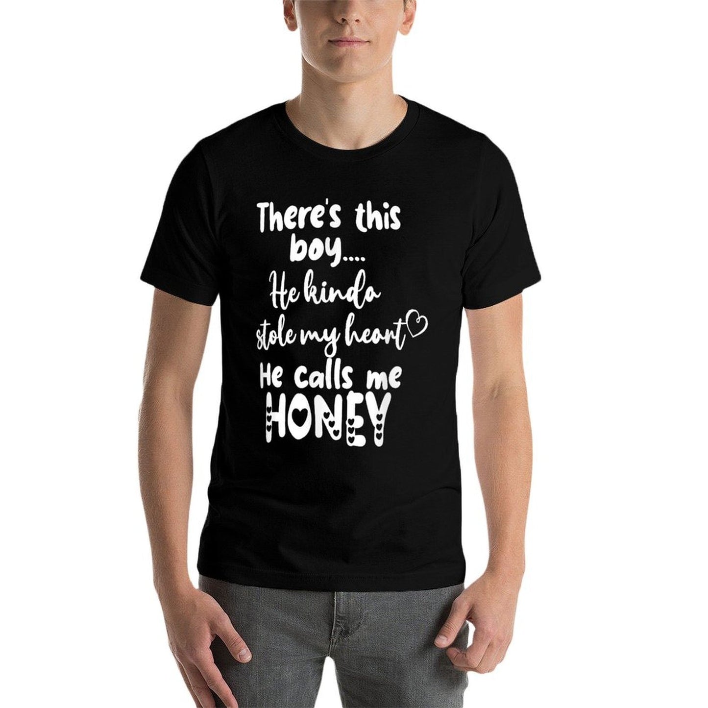 Special Grandma Grandmother This Boy Calls Me Honey  Heathered Texture T-Shirt