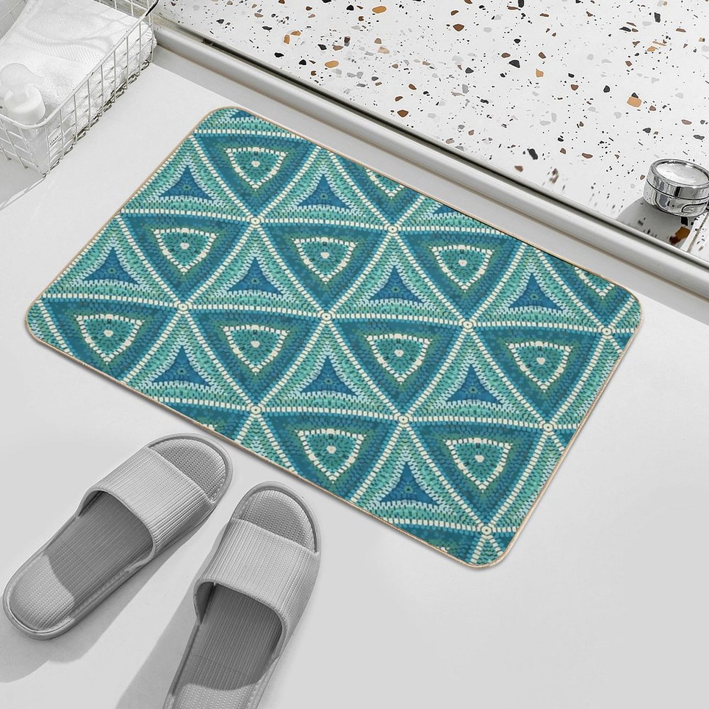 Greek Summer Mosaic  Versatile Bath Mat