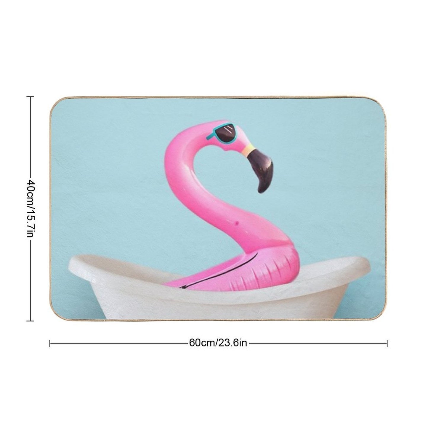 Playing Flamingo in Bathtub  Multi-Purpose Bath Mat