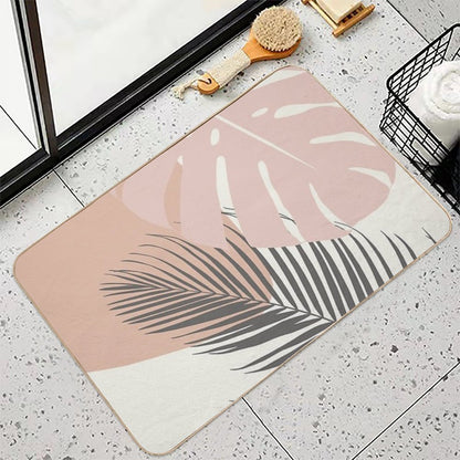 Minimal Monstera Palm Finesse #4 #tropical #decor #art Durable Bath Mat