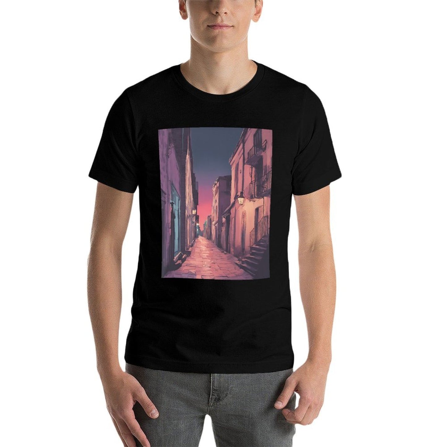 City Alley Twilight Pastel Mystery Premium  Slim-fit Cut T-Shirt