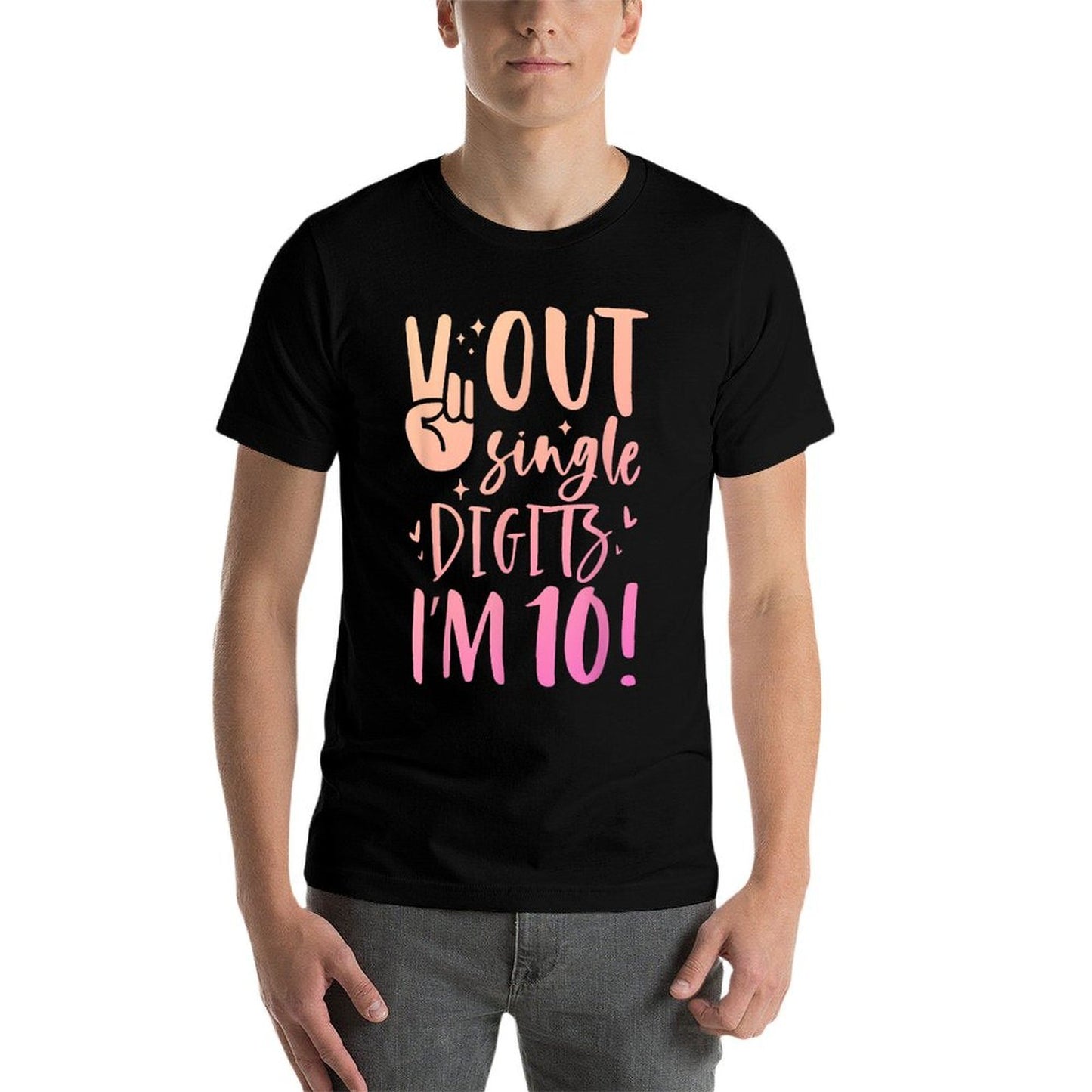 Peace Out Single Digits Im 10 Year Old Girl 10th Birthday  Lightweight T-Shirt