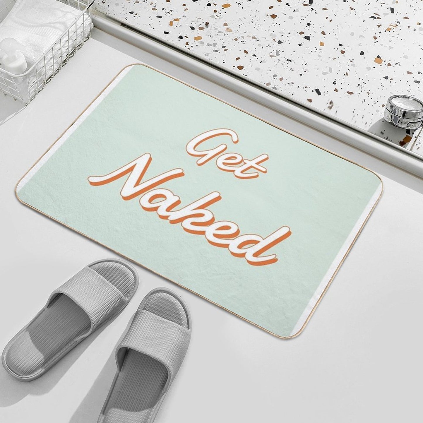 Get Naked Bathroom Art  Anti-Trip Bath Mat