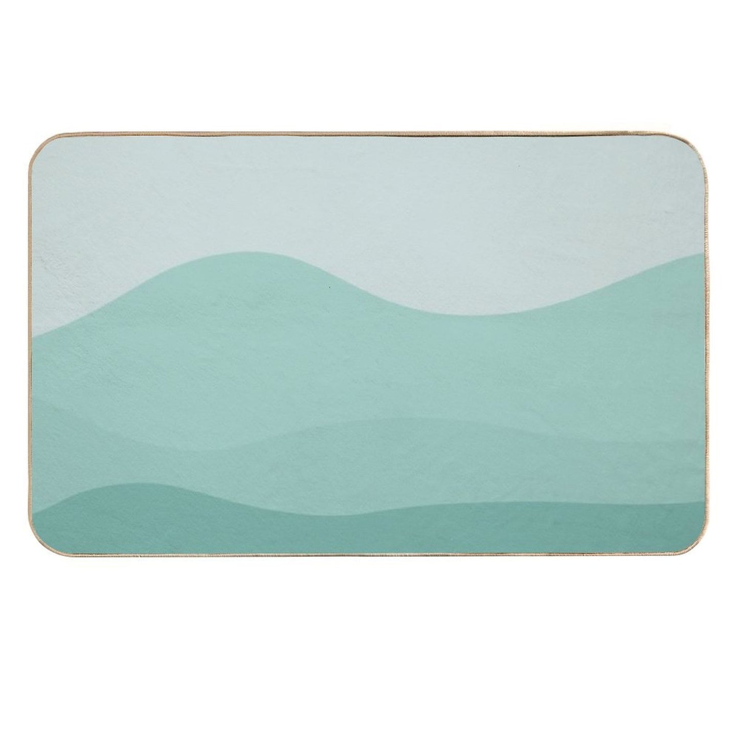 Aesthetic Soft Teal Mountains  Long-Lasting Bath Mat