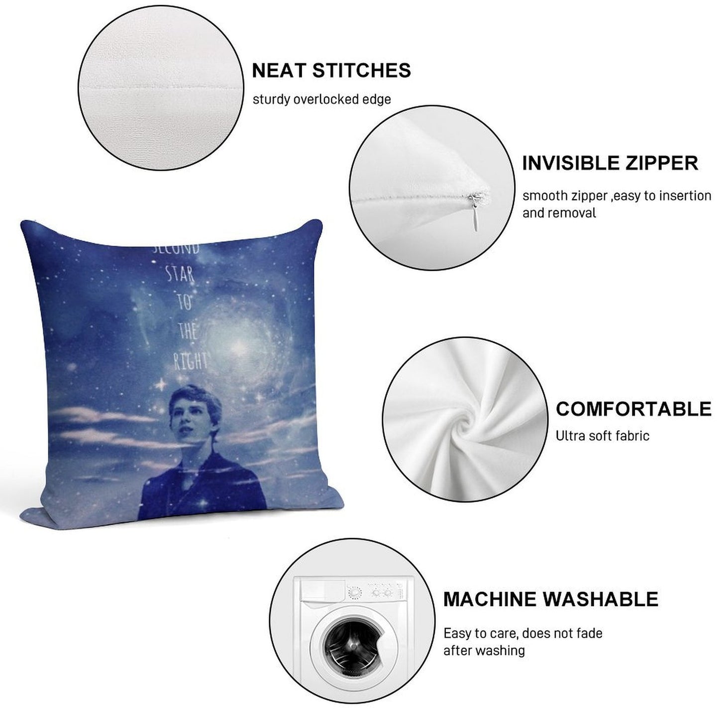 Once Upon A Time Peter Pan Merchandise Soft Washable Throw Pillow