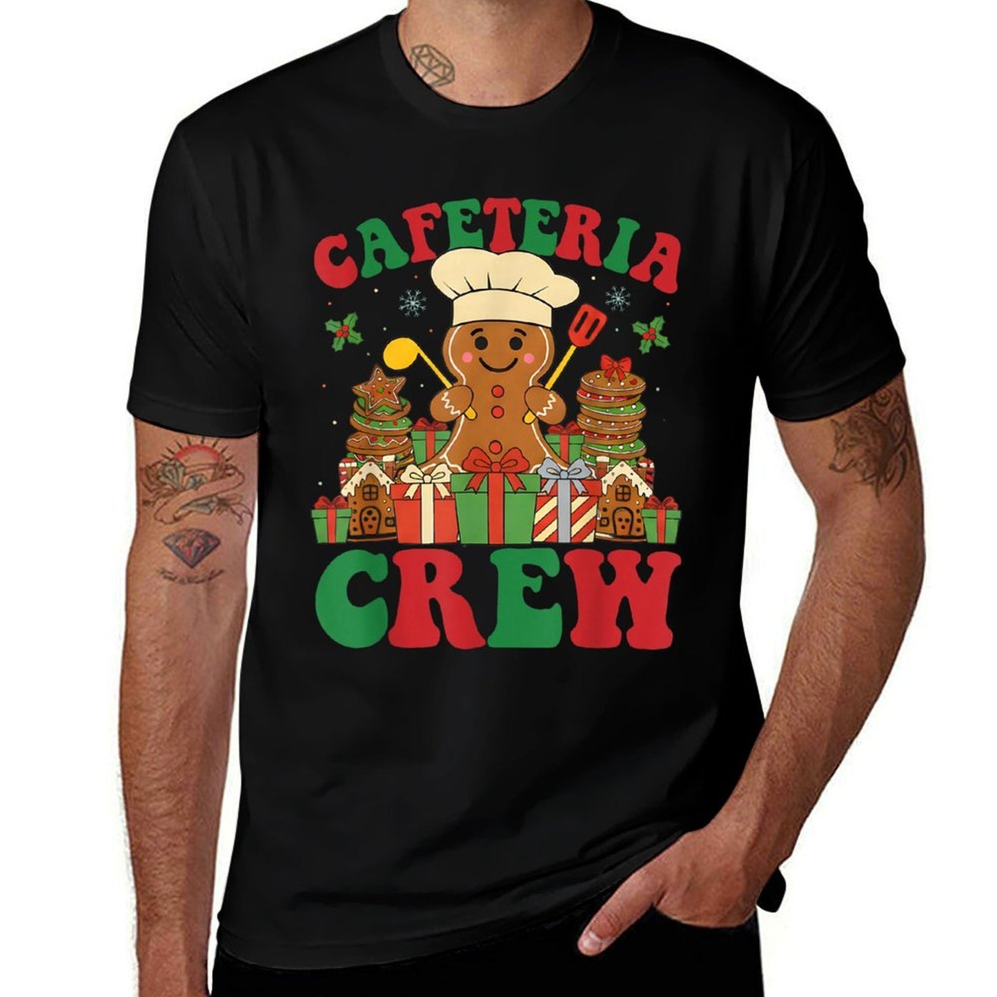Cafeteria Crew Gingerbread Lunch Lady Worker Xmas Women  Quick-drying T-Shirt