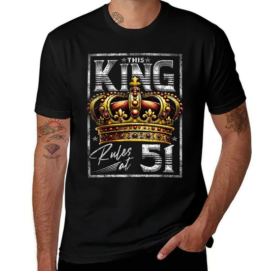 This King Rules at 51 51 Year Old Gifts 51st Birthday  Breathable T-Shirt