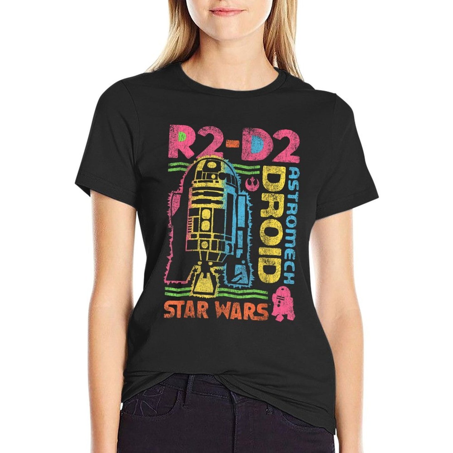 Star Wars Distressed Neon R2-D2 Comfortable T-Shirt