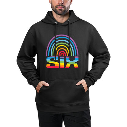 Kids 6th Birthday Gift Rainbow Fan 6 Years Old Girls 6 Bday Shrink-Resistant Hoodie
