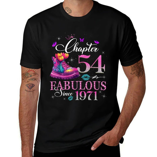 Chapter 54 Fabulous Since 1971 54th Birthday Queen Diamond  Rolled Sleeves T-Shirt
