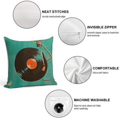 Longplay Soft Hidden Zipper Throw Pillow