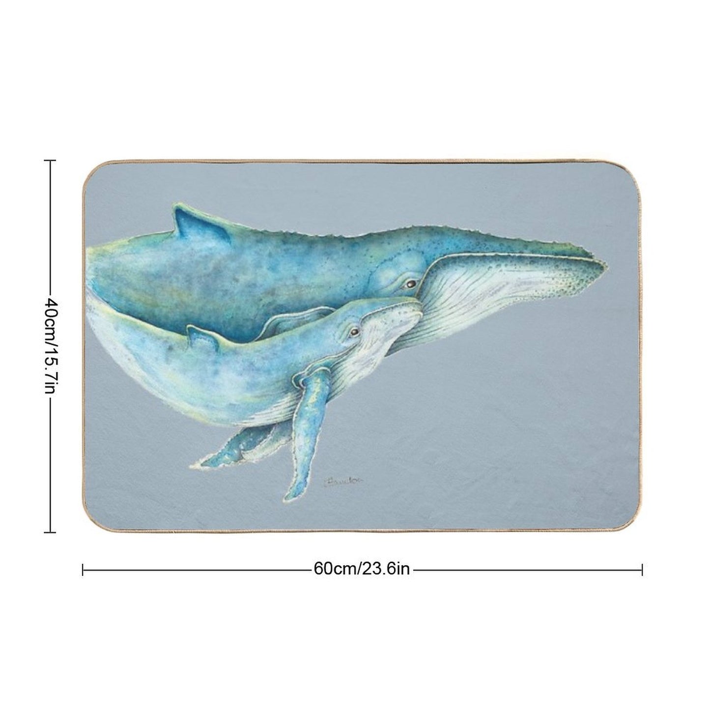 Humpback Whales (blue)  Eco-Friendly Bath Mat