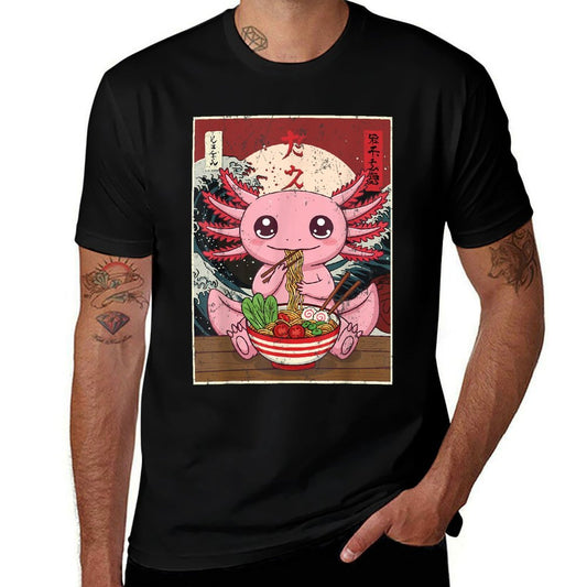 Axolotl Ramen Japanese Funny Graphics Kawaii Anime Gifts  Vintage-inspired T-Shirt