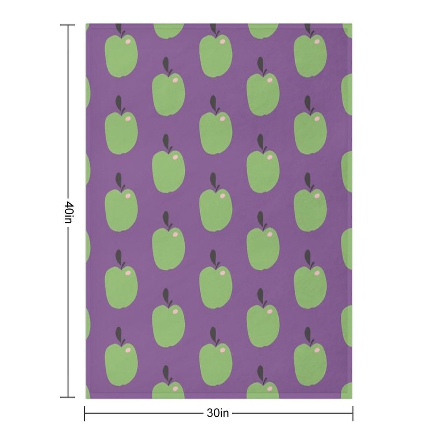 Green Apples  Edible Garden  Abstract Fruit Pattern Durable Throw Blanket