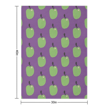 Green Apples  Edible Garden  Abstract Fruit Pattern Durable Throw Blanket