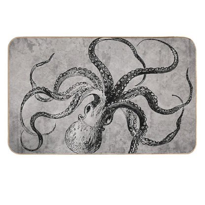 Vintage Octopus  Fade-Resistant Bath Mat