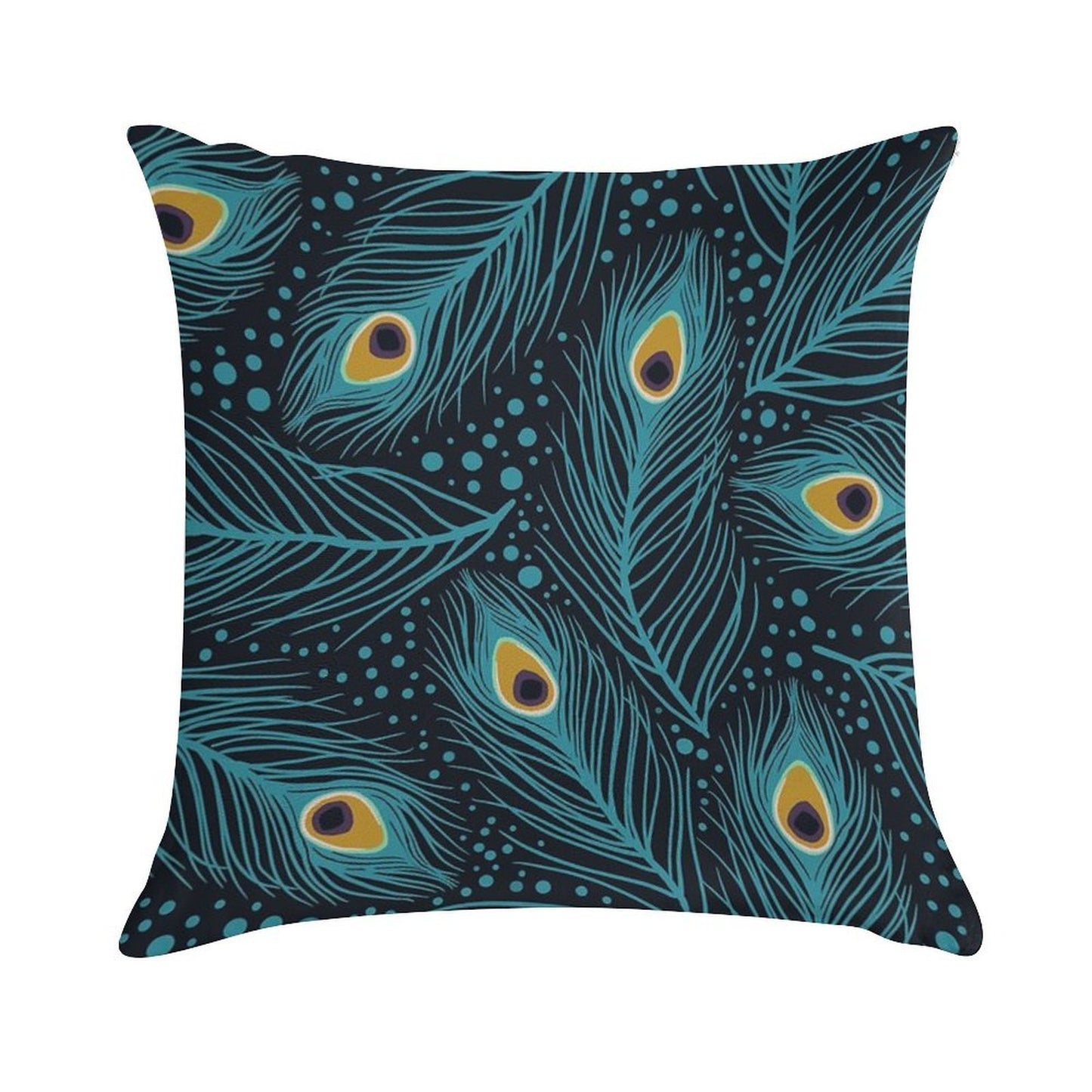 Feather Fantasy. Peacock Feathers Soft Hidden Zipper Throw Pillow