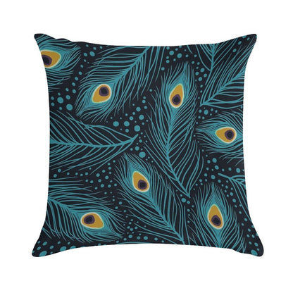 Feather Fantasy. Peacock Feathers Soft Hidden Zipper Throw Pillow