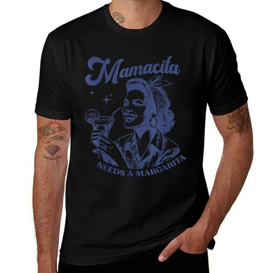 Mamacita Needs A Margarita Funny Margarita Lover  Fade-proof Color T-Shirt