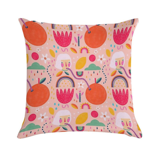 Summer Citrus Soft Washable Throw Pillow