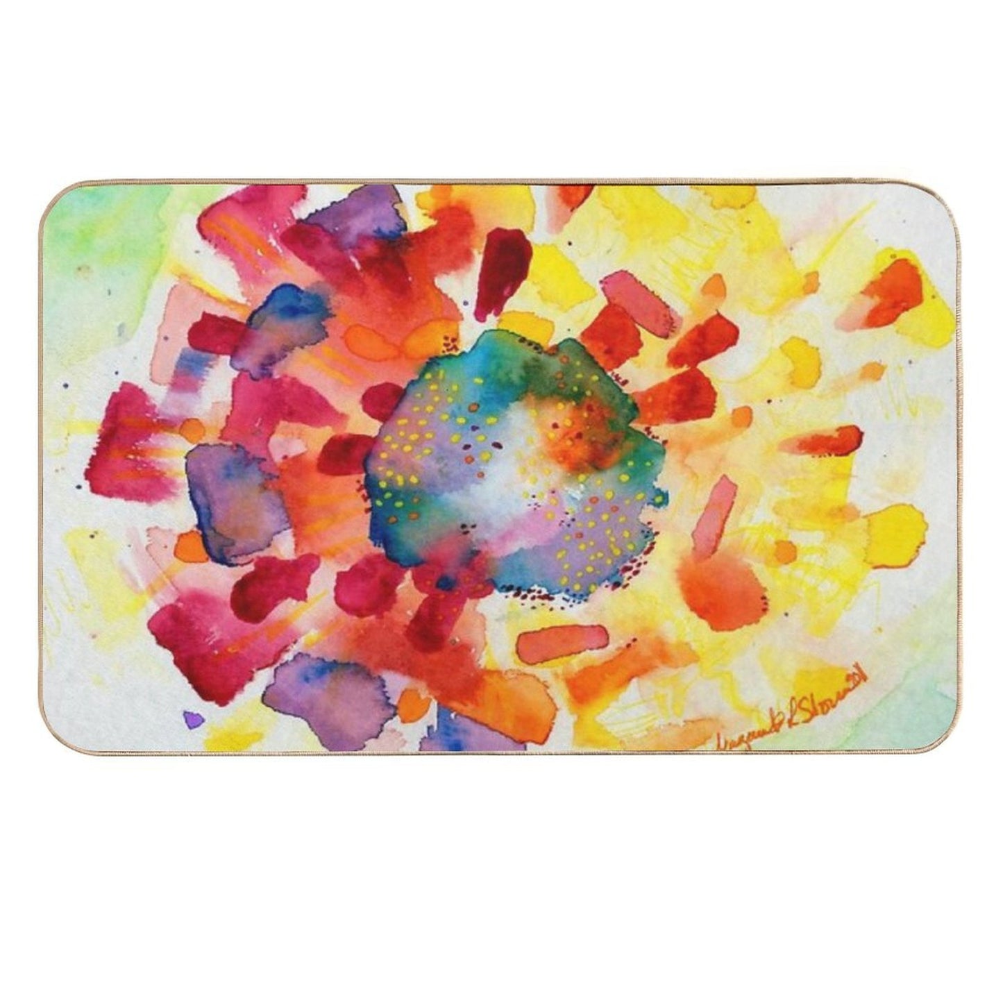 Flower-Colorburst  Non-Slip Bath Mat