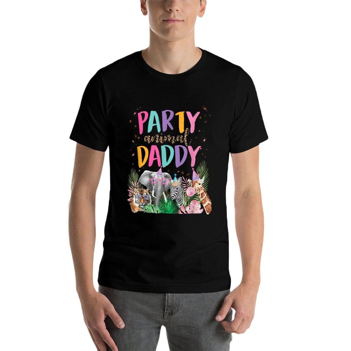 Daddy Of The Birthday Boy Girl Zoo Theme Animal Party  Durable T-Shirt