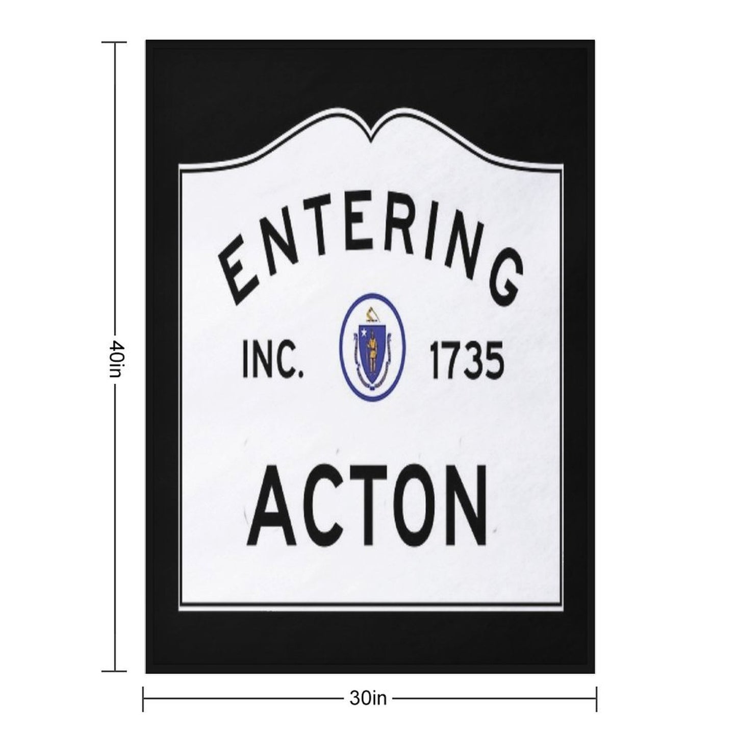 Entering Acton Massachusetts - Commonwealth of Massachusetts Road Sign Easy Care Throw Blanket