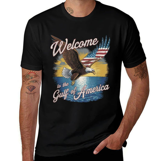 Gulf Of USA America Gift Men Women Flag Beach Heathered Texture T-Shirt