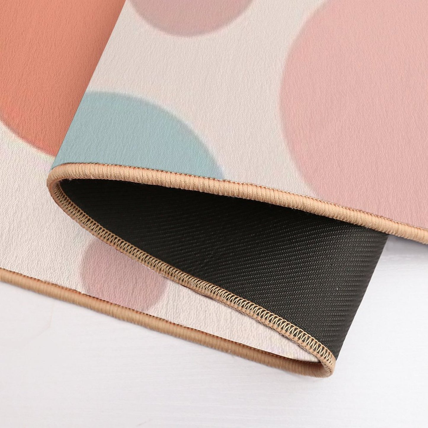 A Design of A Polka Dots Pattern in Soft Pastel Colors with A Gentle, Subtle Arrangement of Dots.  Rapid-Drying Bath Mat