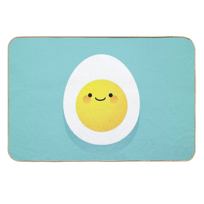 Cute Hard Boiled Eggs  Fade-Resistant Bath Mat