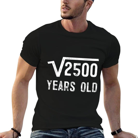 Square Root of 2500 50th Birthday  Oversized Silhouette T-Shirt