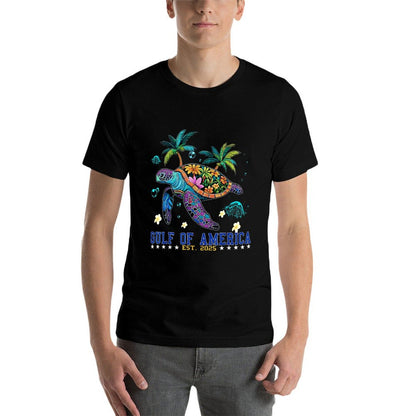 Retro Gulf Of US America 2025 American Flag Gulf Mexico Slim-fit Cut T-Shirt